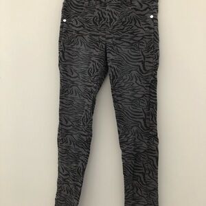 Just Max Zebra Print Skinny Jeans Size 8 Gray Black Animal Print Pants